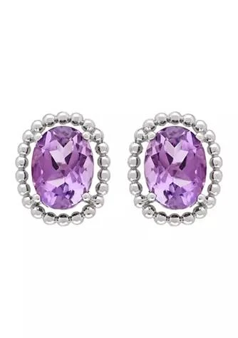 Belk 
Co. Purple Amethyst Earrings in Sterling Silver
