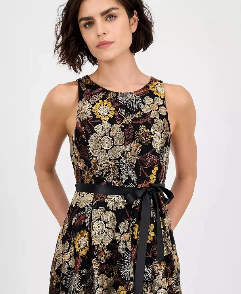Tahari Petite Embroidered Sleeveless Fit & Flare Dress 4