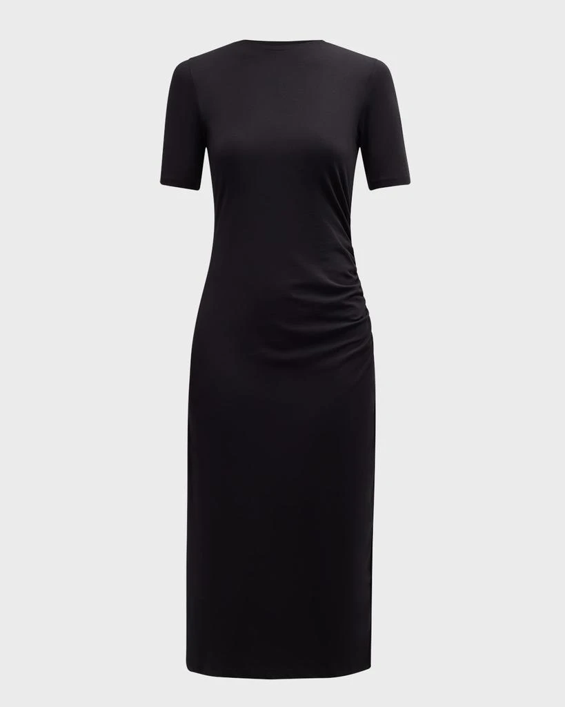 Vince Short-Sleeve Side Drape Midi Dress 1