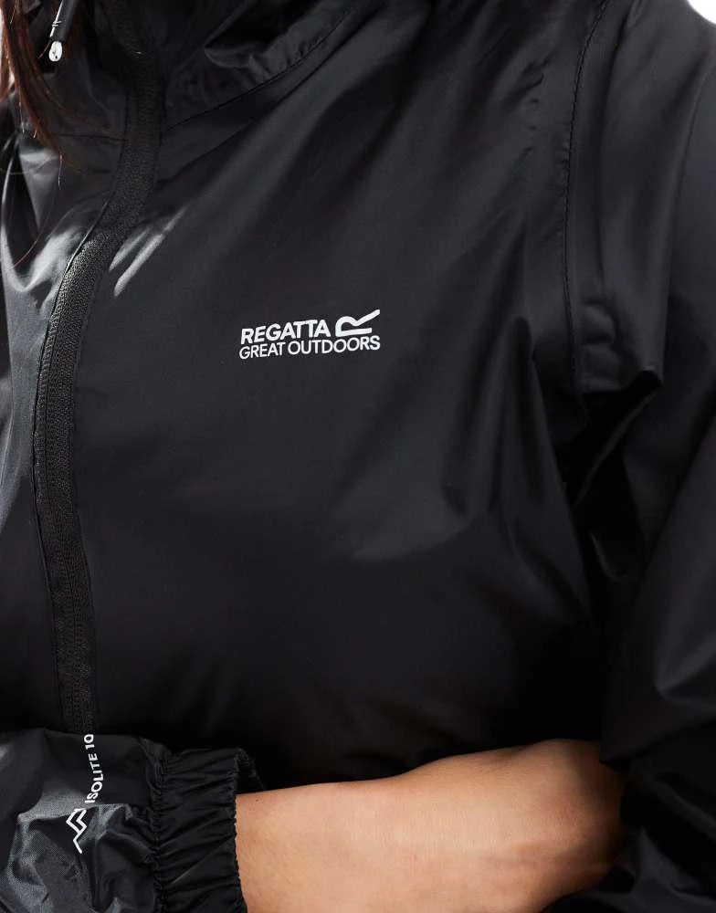 Regatta Regatta Women's Pack-It III Waterproof Rainwear Jacket in Black 3