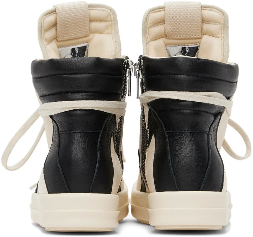 Rick Owens Kids Off-White & Black Geobasket Sneakers 2