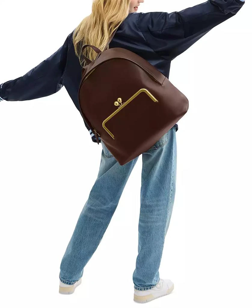 Coach Leather Kisslock Large Frame Backpack 1