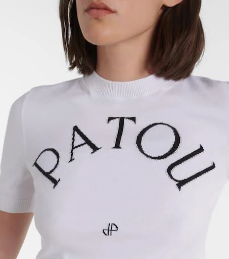 Patou Logo jacquard cotton-blend top 4