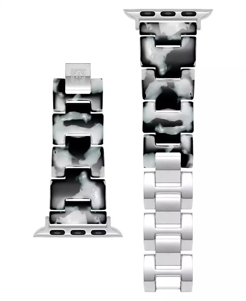 Anne Klein Women's Black and White Marbled Acetate Link Bracelet designed for Apple Watch® 42mm (Series 10) & 38/40/41mm 3