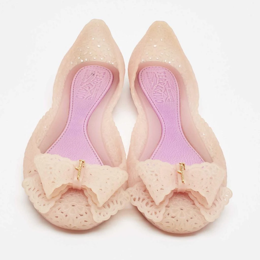Salvatore Ferragamo Salvatore Ferragamo Beige Laser Cut Jelly Nilly Ballet Flats Size 36.5 3