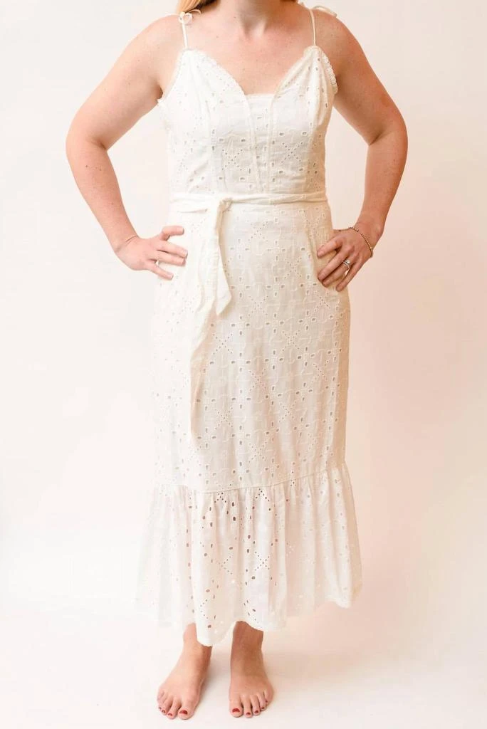 Paige Seryne Eyelet Midi Dress In White 1
