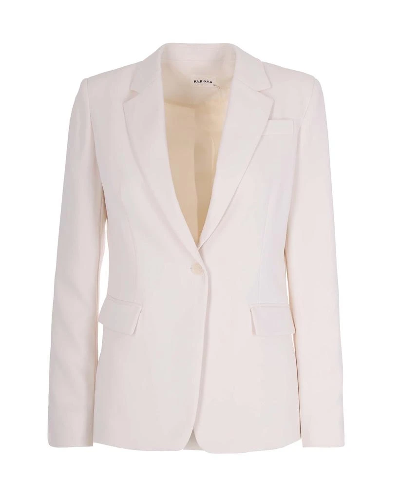 P.A.R.O.S.H. Cream Single-Breasted Blazer