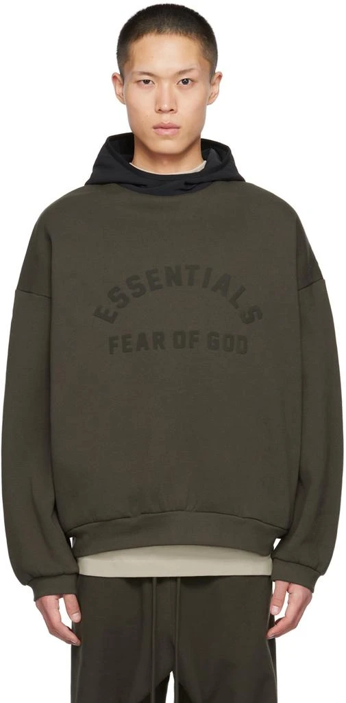 Fear of God ESSENTIALS Gray & Black Bonded Hoodie 1