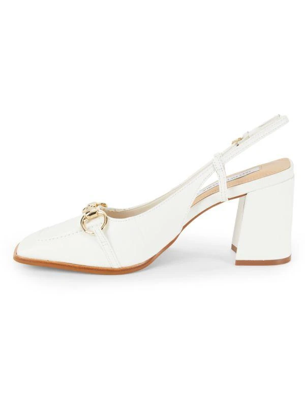 Saks Fifth Avenue Leather Block Heel Pumps 4