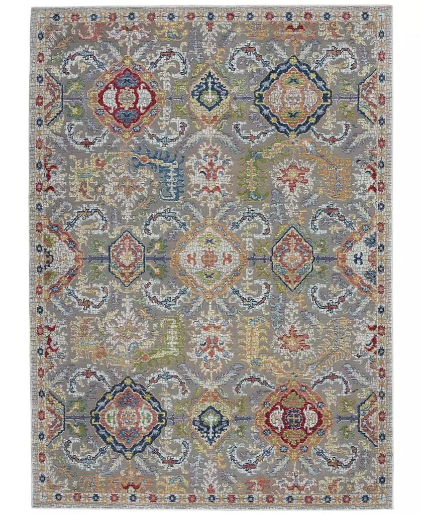 Nourison Ankara Global ANR12 Gray and Multi 4' x 6' Area Rug 1