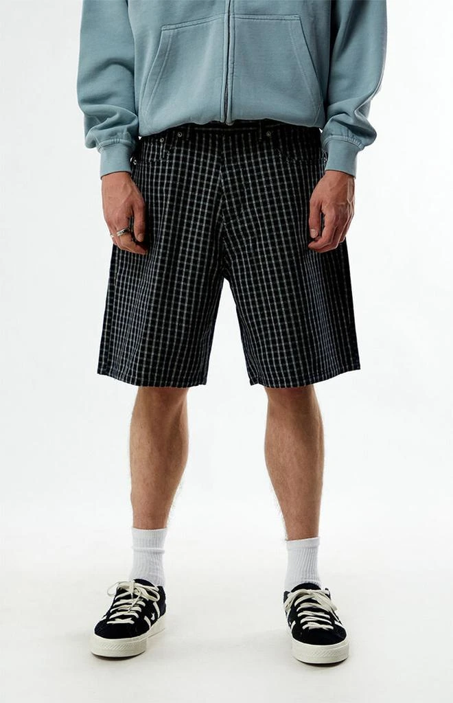 Obey Plaid Baggy Denim Shorts 2