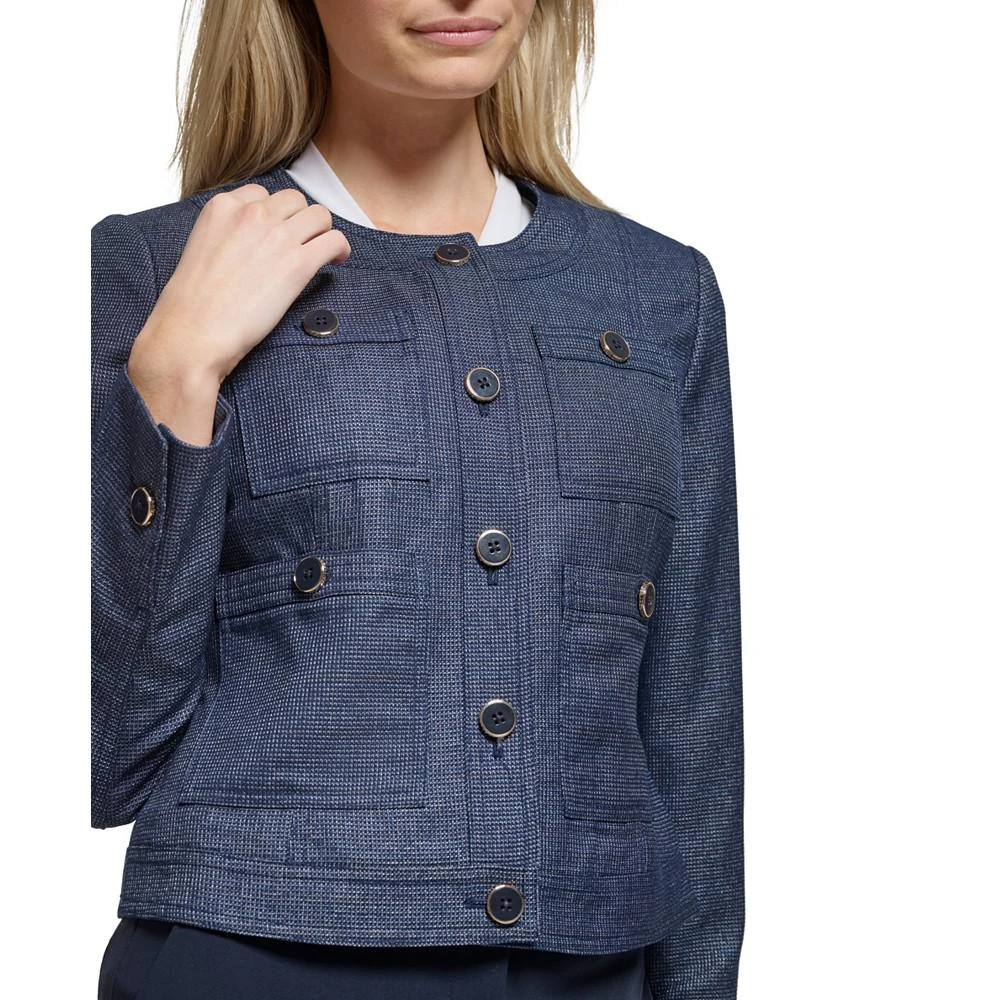 Tommy Hilfiger Women's Crewneck Button-Front Jacket 4