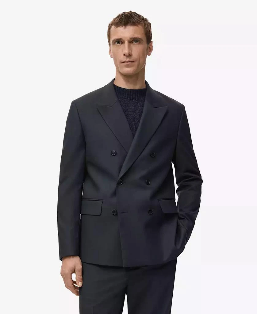 Mango Men
s Boston Slim-Fit Double-Breasted Suit Blazer