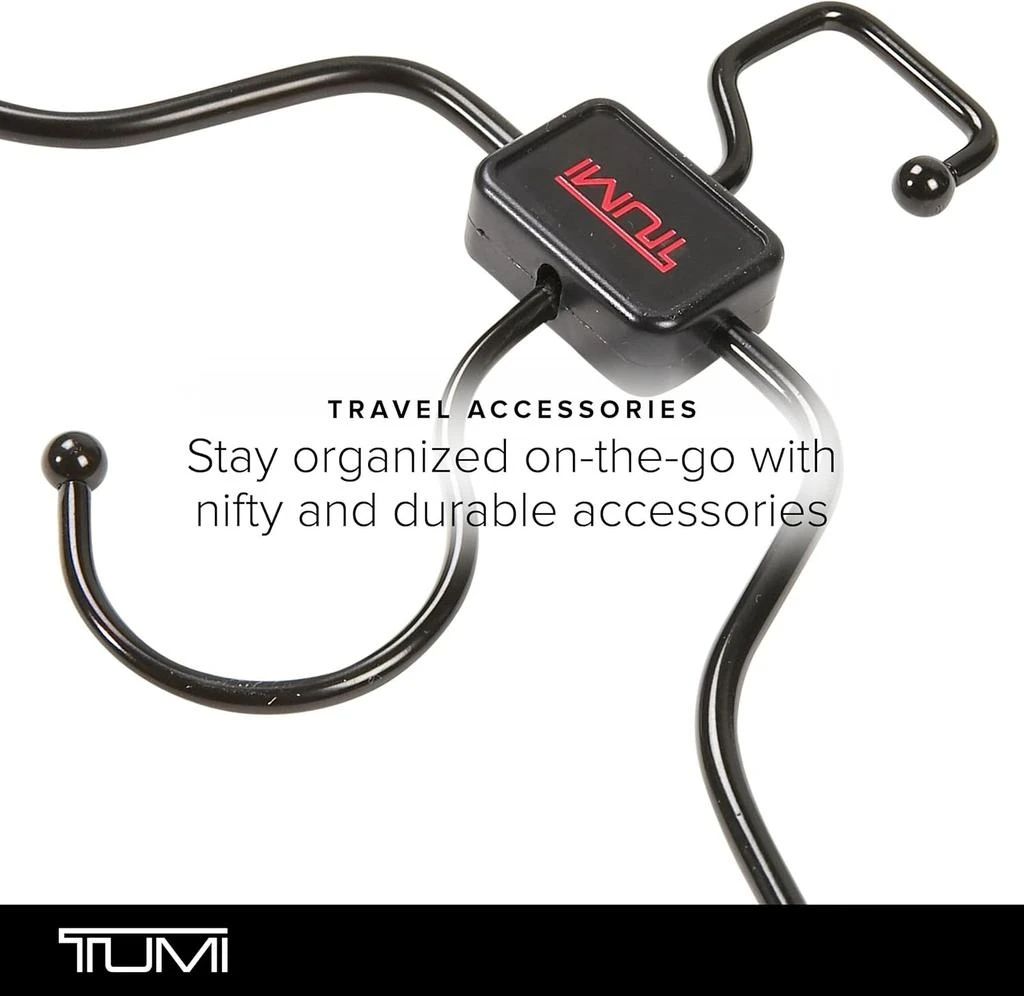 Tumi TUMI - 2-Piece Hangers Set - Travel Clothes Hanger for Suit, Coat 
Trousers - Space Saving Garment Bag Hangers w/ Hooks - Black 8