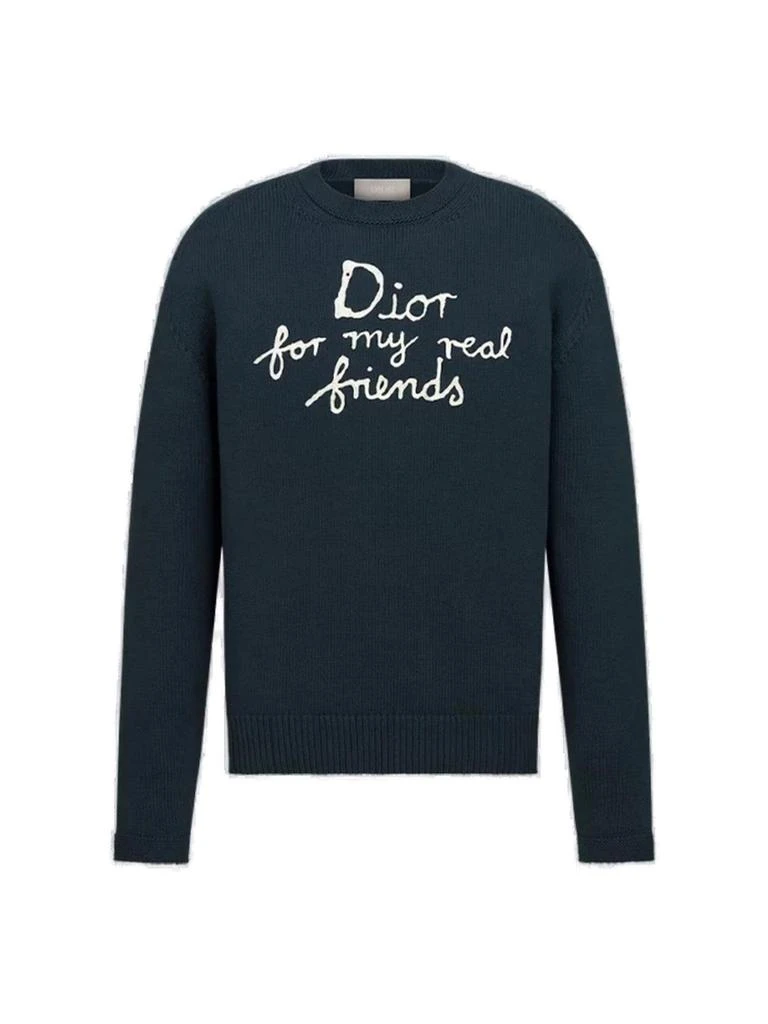 Dior Dior Homme Logo Detailed Crewneck Knitted Jumper 1