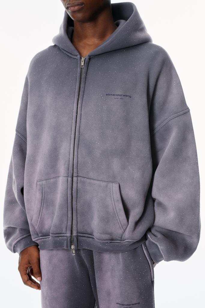 Shop Crystal Hotfix Zip-Up Hoodie on Sale at BeyondStyle – Get