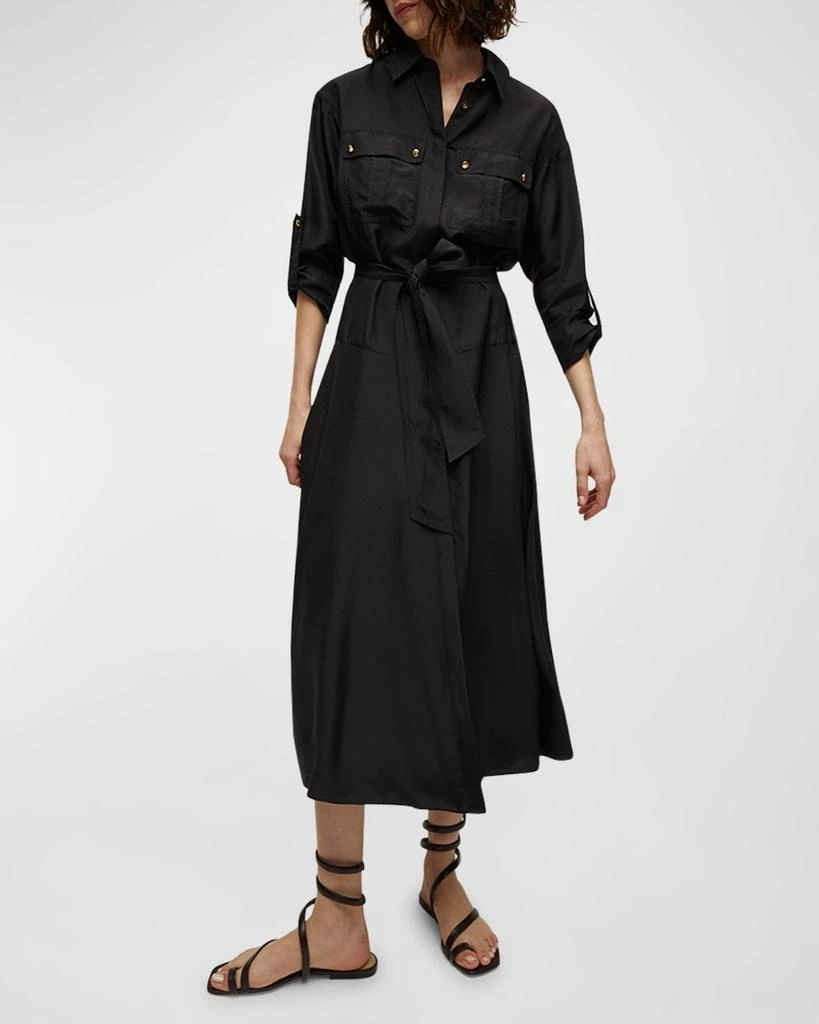 VERONICA BEARD Camille Belted Silk Shirtdress 4