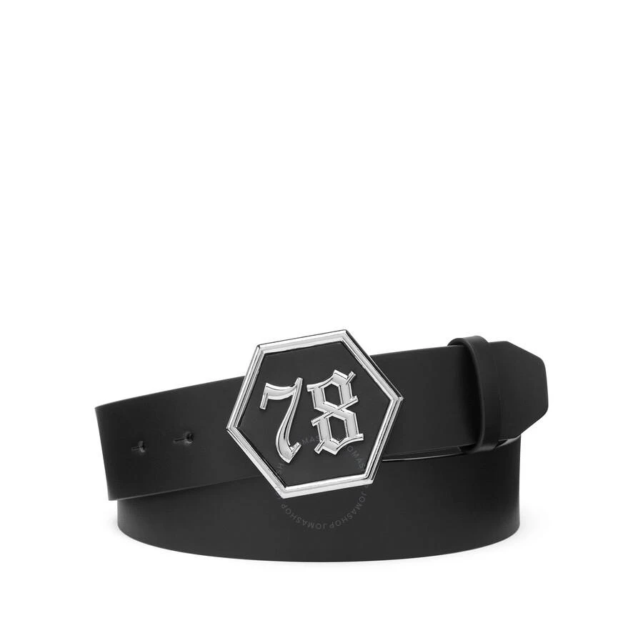 Philipp Plein Hexagon Buckle Gothic Plein Leather Belt 1