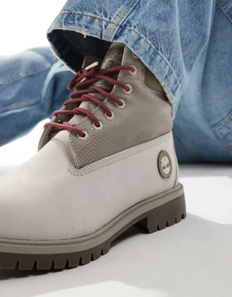 Timberland Timberland 6 inch lace-up waterproof boot in white nubuck 4