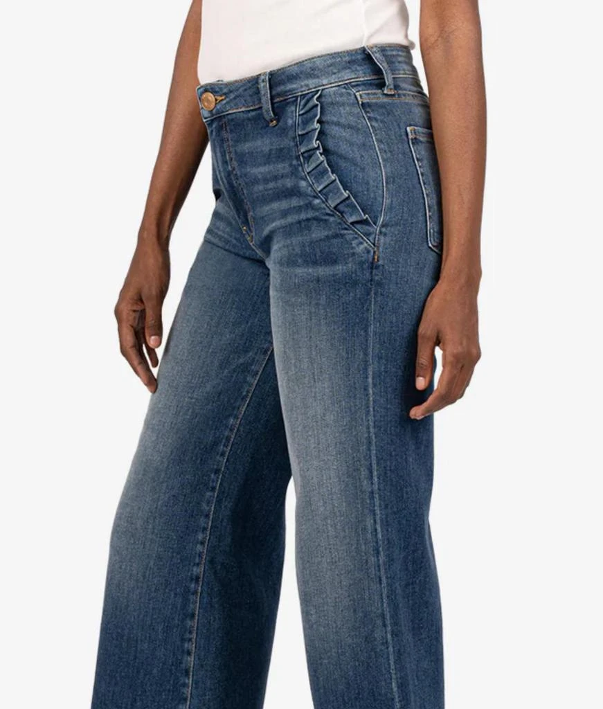 KUT from the Kloth Meg High Rise Wide Leg In Superb W/dk Base Wash 2