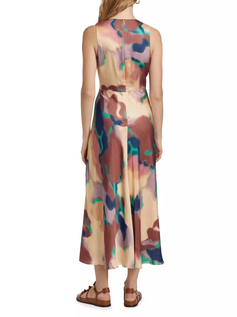 Tanya Taylor Christine Twisted-Waist Ink Wash Dress 5