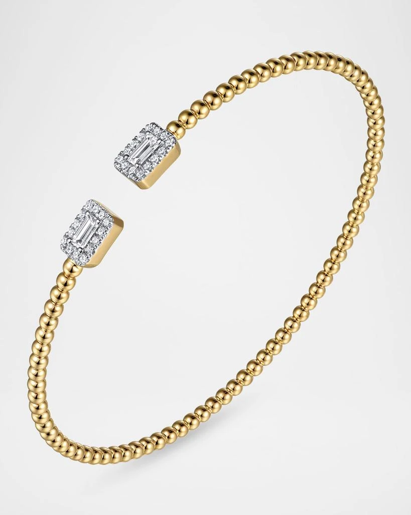 Gabriel 
Co 14K Yellow Gold Bujukan Open Cuff Bracelet with Diamond Baguettes 2