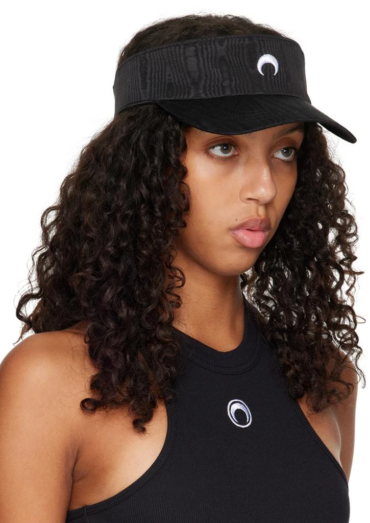 MARINE SERRE Black Embroidered Visor 2