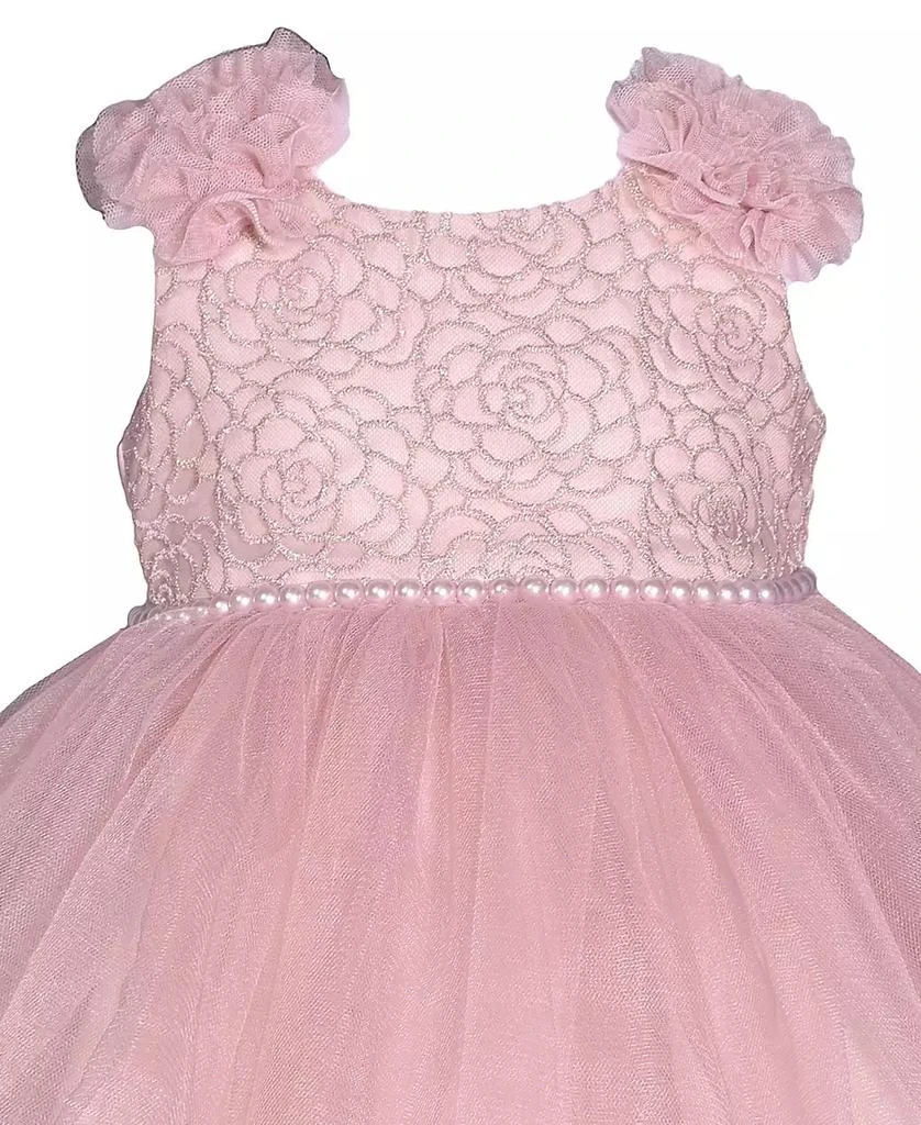 Bonnie Baby Baby Girls Sleeveless Embroidered Bodice Dress with Mesh Skirt 3