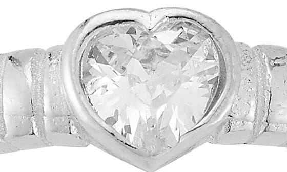 Sphera Milano Rhodium Plated Heart Shape CZ Ring 3