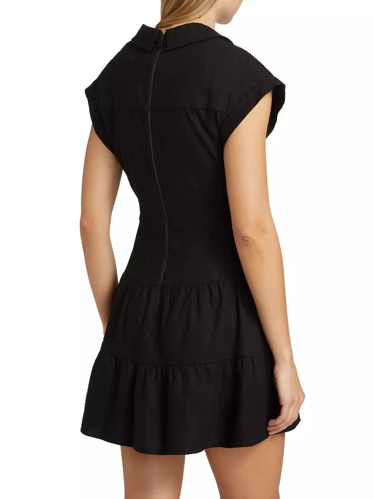 Alice + Olivia Mila Linen-Blend Twist Minidress 5