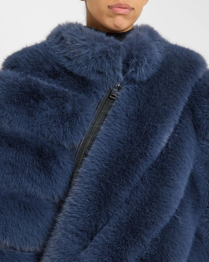 La Fiorentina Asymmetric Faux Fur Poncho 5
