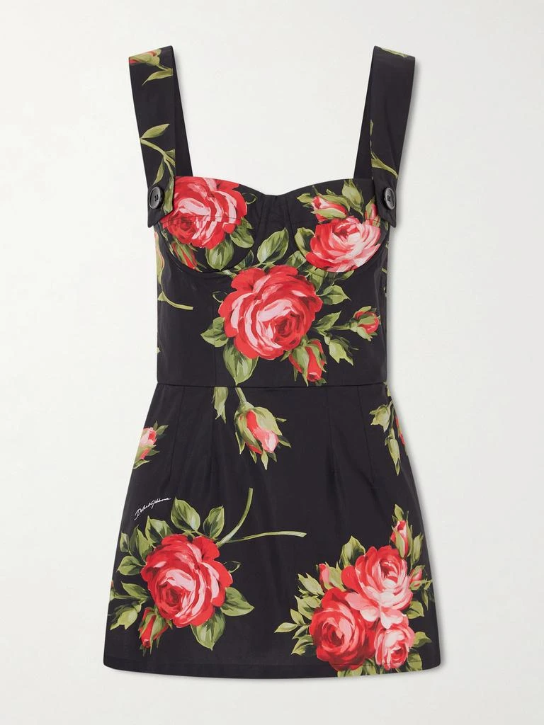 Dolce
Gabbana Floral-print Cotton Bustier Mini Dress - IT38