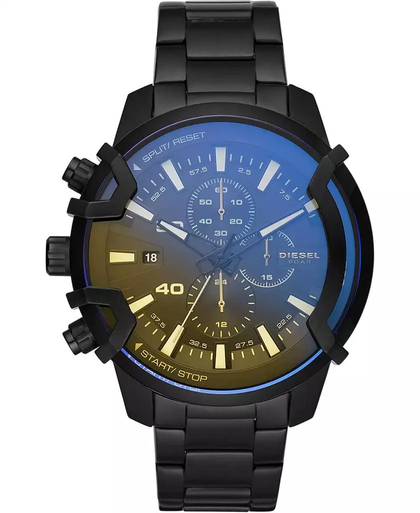 Diesel Men's Chronograph Griffed Black Stainless Steel Bracelet Watch 48mm 1