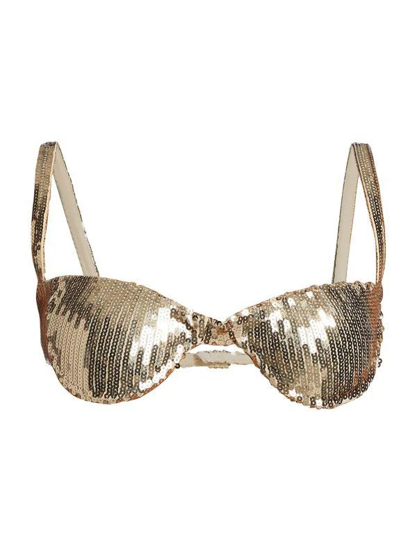 LaQuan Smith Sequined Underwire Bra Top 5