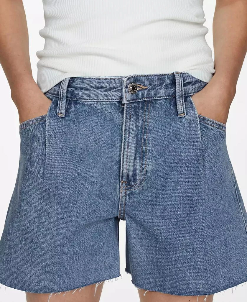 Mango Women's Frayed Hem Denim Shorts 1