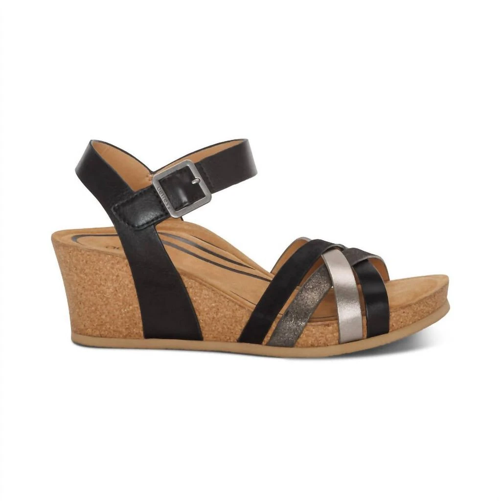 Aetrex Women's Noelle Arch Support Wedge In Black 2