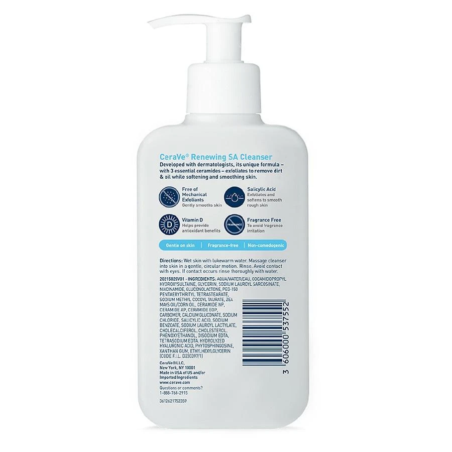 CeraVe Salicylic Acid Face Wash with Hyaluronic Acid, Renewing SA Cleanser 2