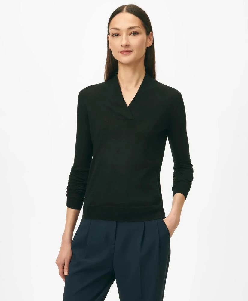 Brooks Brothers Silk-Cashmere Shawl-Collar Sweater 1