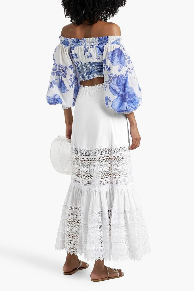 Charo Ruiz Ibiza Viola guipure lace-paneled cotton-blend voile maxi skirt 3