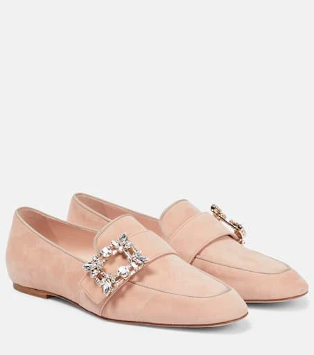 Roger Vivier Mini Broche suede loafers 1