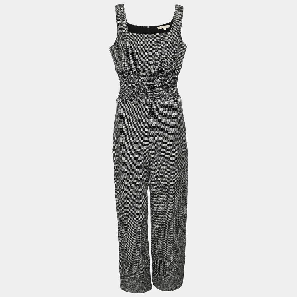 Maje Maje Black/White Tweed Sleeveless Jumpsuit XXS 1