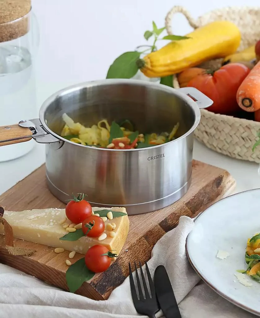 Cristel Stainless Steel 1 Quart Strate Saucepan with Lid 2