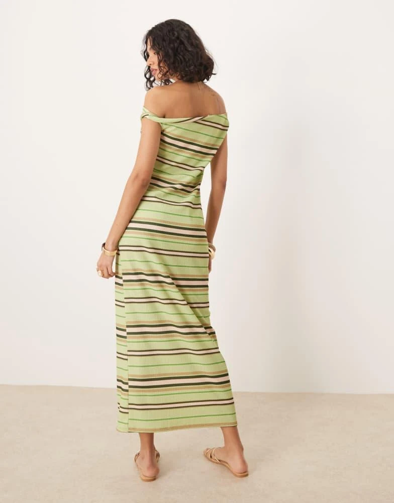 Shop ASOS DESIGN fallen twist shoulder midi dress in green stripe on Sale  at BeyondStyle  Get 60% Off ASOS DESIGN fallen twist shoulder midi dress  in green stripe with Limited-Time Flash