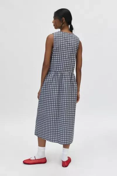 Motel Motel Prelith Tie-Front Bow Gingham Midi Dress 4