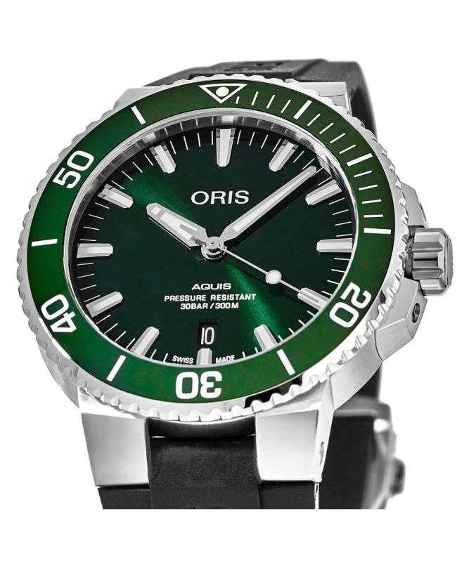 Oris Oris Aquis Date Green Dial Rubber Strap Men's Watch 01 733 7766 4157-07 4 22 64FC 2