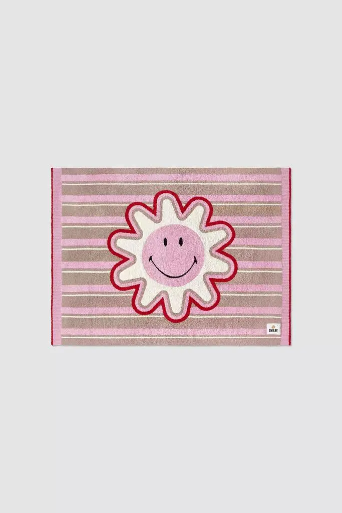 Barefoot Dreams Barefoot Dreams CozyChic® Smiley® Striped Knit Throw Blanket