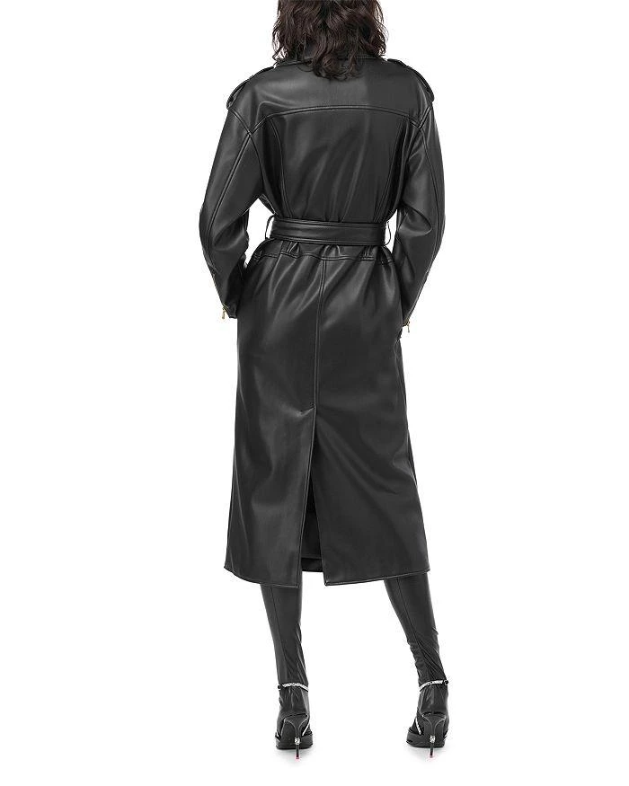 PINKO Faux Leather Moto Trench Coat 2
