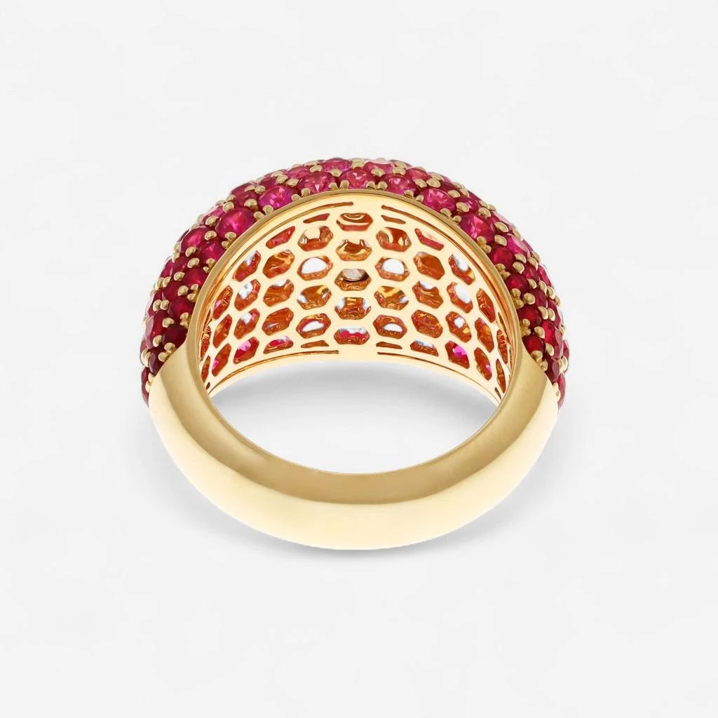 Alberto Milani Alberto Milani Ombre 18K Yellow Gold Diamond, Pink Sapphire 
Ruby Dome Ring Sz. 7 R0200E-7 3