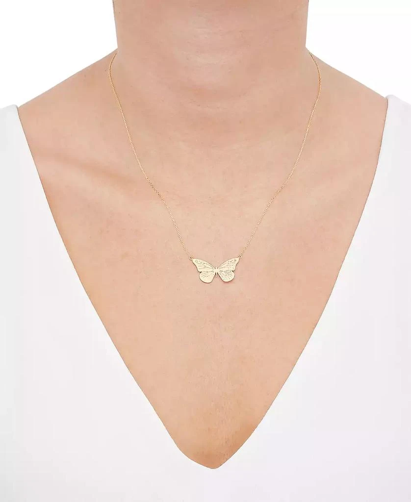 Italian Gold Two-Tone Butterfly 18" Pendant Necklace in 10k Gold 2
