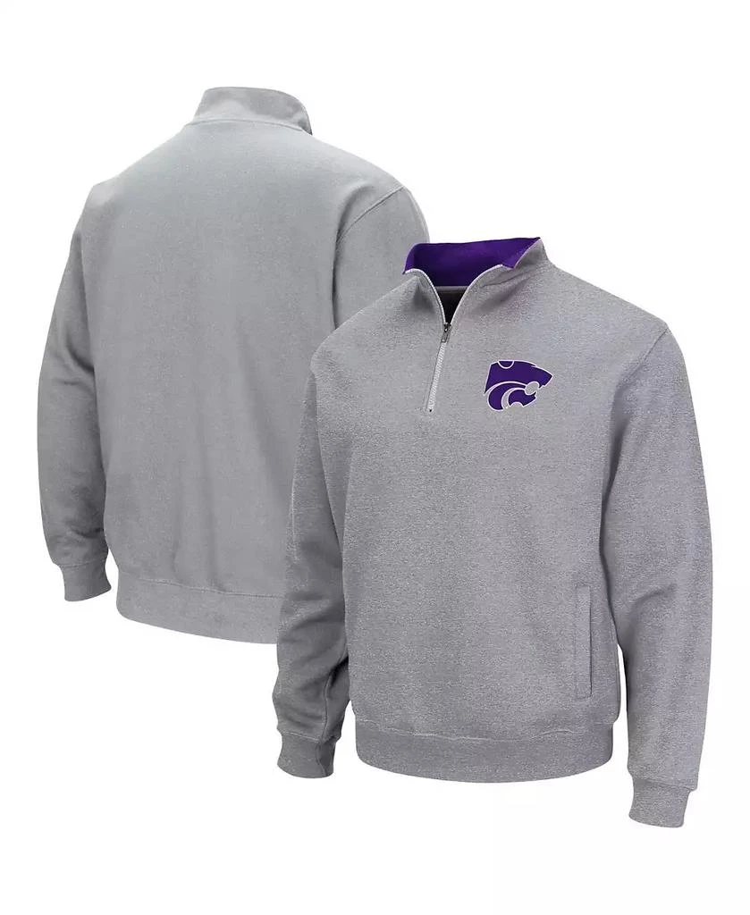 Colosseum Men's Heathered Gray Kansas State Wildcats Tortugas Team Logo Quarter-Zip Jacket 2